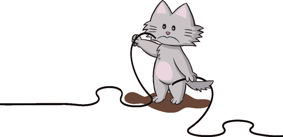Image of cat holding chewed wire